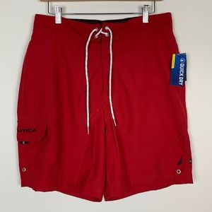 NWT Nautica Quick Dry Red Men's Swim Trunks
